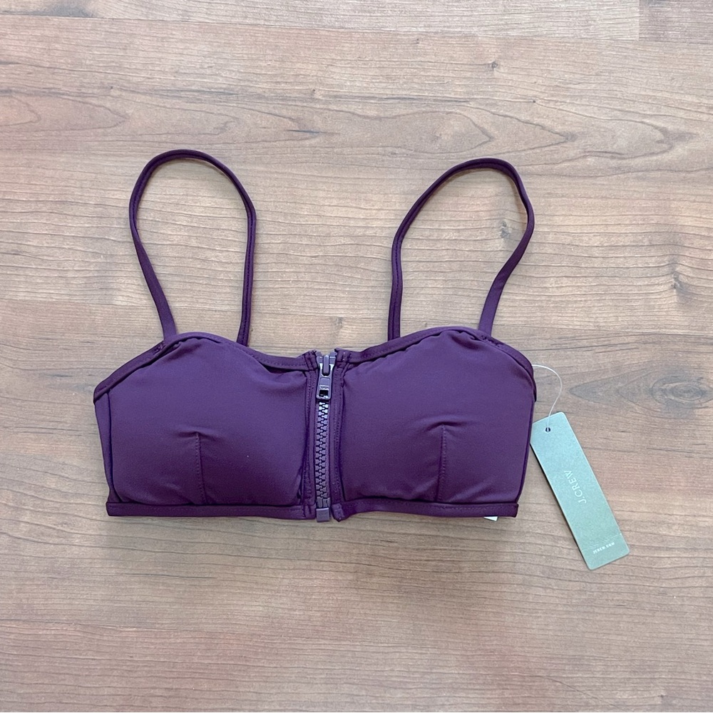 NWT J.Crew Bikini Zip Front Bandeau Halter Bra